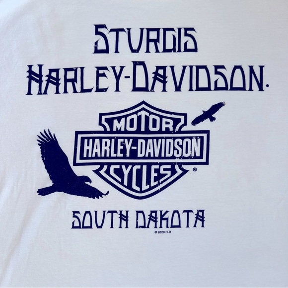 Harley Davidson Men’s T-Shirt SZ 2XL 2020 Black Hills Rally Skull Eagle Sturgis - Picture 5 of 7